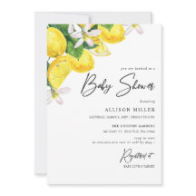 Rustikale Aquarellgelbe Lemon Kinderdusche