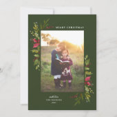 Rustikale Aquarellgrün Feiertagskarte (Vorderseite)