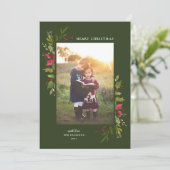 Rustikale Aquarellgrün Feiertagskarte (Stehend Vorderseite)