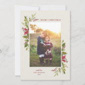 Rustikale Aquarellgrün Feiertagskarte (Vorderseite)