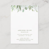 Rustikale Aquarellgrün - Schmuckstück Visitenkarte (Rückseite)