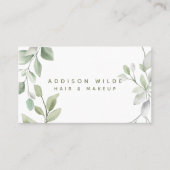 Rustikale Aquarellgrüne Blumengestelle QR Visitenkarte (Vorderseite)