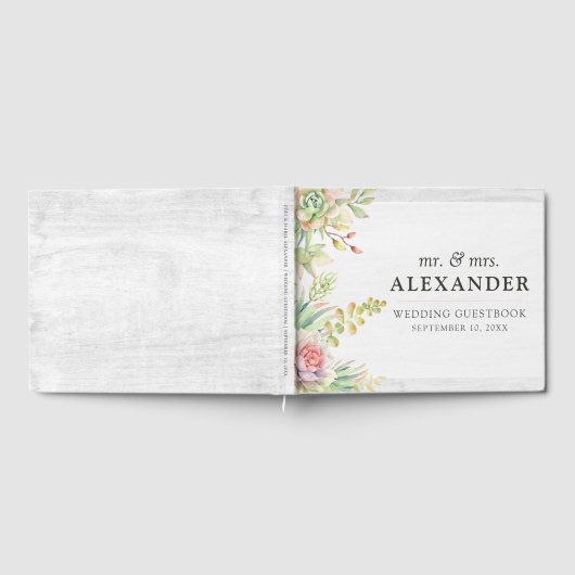 Rustikale Aquarellkaktus Gästebuch (Voll)