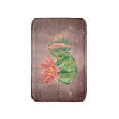 Rustikale Aquarellkaktus Orangefarbene Blume Badematte (Vorderseite Vertikal)