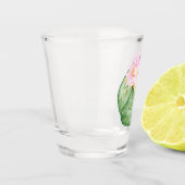 Rustikale Aquarellkaktus Rosa Blume Schnapsglas (Links)