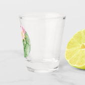 Rustikale Aquarellkaktus Rosa Blume Schnapsglas (Rechts)