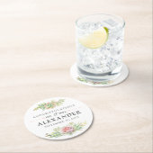 Rustikale Aquarellkaktus Runder Pappuntersetzer (Vor Ort)