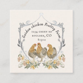 rustikale Aquarellkarte Wappen Bauernhof Quadratische Visitenkarte