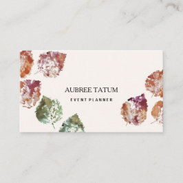 Rustikale Aquarellkunst Fallende Blätter Herbst Visitenkarte