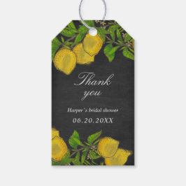 Rustikale Aquarelllemonen - Danke Geschenkanhänger