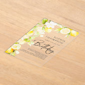 Rustikale Aquarelllemonen Geburtstag Acryleinladungen (Ablage )