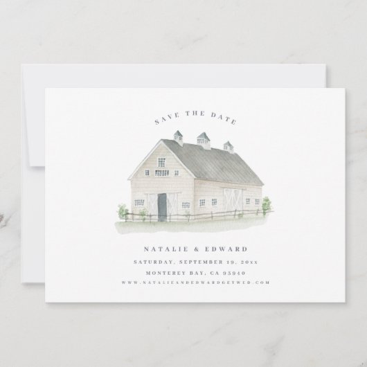 Rustikale Aquarellmärsche Hochzeit speichern das D (Vorderseite)