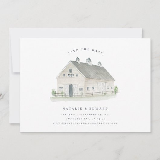 Rustikale Aquarellmärsche Hochzeit speichern das D (Vorderseite)