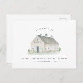 Rustikale Aquarellmärsche Hochzeit speichern das D Postkarte (Vorne/Hinten)