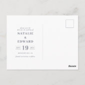 Rustikale Aquarellmärsche Hochzeit speichern das D Postkarte (Rückseite)