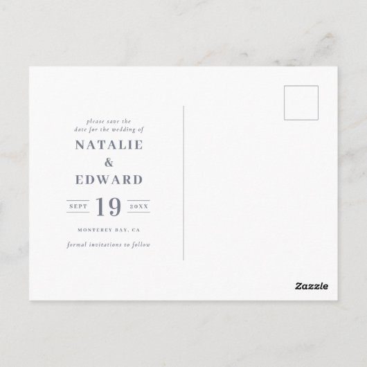 Rustikale Aquarellmärsche Hochzeit speichern das D Postkarte (Rückseite)