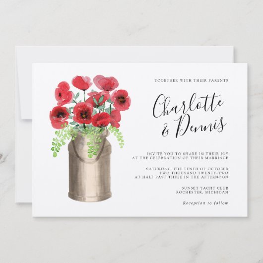 Rustikale Aquarellmücke Einladung (Vorderseite)