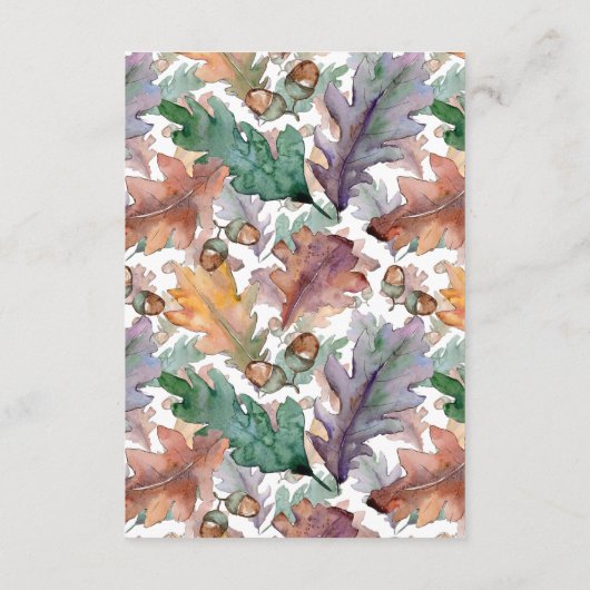 Rustikale Aquarellmushrooms Hochzeit im Herbst Begleitkarte (Rückseite)