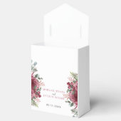 Rustikale Aquarellpadel Maroon Bloom Wedding Fav Geschenkschachtel (Geöffnet)