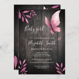 Rustikale Aquarellschmetterlingsdusche Einladung