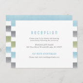 Rustikale Aquarellstreifen Strand Hochzeit Empfang Einladung (Vorne/Hinten)