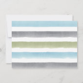 Rustikale Aquarellstreifen Strand Hochzeit Empfang Einladung (Rückseite)