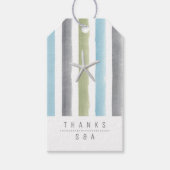 Rustikale Aquarellstreifen Wassersport Hochzeit Geschenkanhänger (Vorderseite)