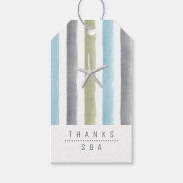 Rustikale Aquarellstreifen Wassersport Hochzeit Geschenkanhänger