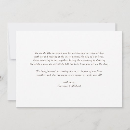 Rustikale Aquarellwald-Hochzeit im Herbst Dankeskarte (Rückseite)