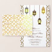 Rustikale arabische Lanterns Islamische Hochzeitse Folienkarte (Anzeige)