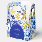 Rustikale Arch Blue Gelb White Tiles Wedding Geschenkschachtel (Geöffnet)