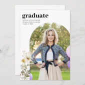 Rustikale Arch Wildblume Foto Graduate Abschluss Ankündigung (Vorne/Hinten)