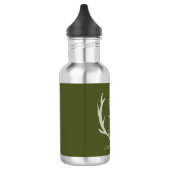 Rustikale Army Green Antler Custom Trauzeugen Gift Edelstahlflasche (Links)