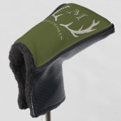 Rustikale Army Green Antler Custom Trauzeugen Gift Golf Headcover (3/4 Vorderseite)