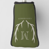 Rustikale Army Green Antler Custom Trauzeugen Gift Golf Headcover (Rotieren 90)