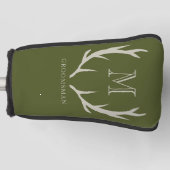Rustikale Army Green Antler Custom Trauzeugen Gift Golf Headcover (Vorderseite)