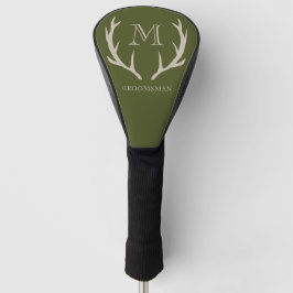 Rustikale Army Green Antler Custom Trauzeugen Gift Golf Headcover
