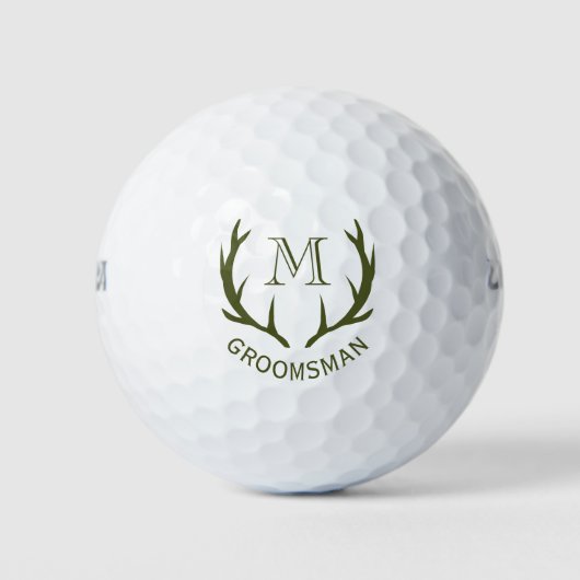 Rustikale Army Green Antler Custom Trauzeugen Gift Golfball (Vorderseite)