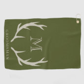 Rustikale Army Green Antler Custom Trauzeugen Gift Golfhandtuch (Horizontal)