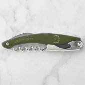 Rustikale Army Green Antler Custom Trauzeugen Gift Kellnermesser (Rückseite)