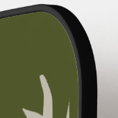 Rustikale Army Green Antler Custom Trauzeugen Gift Pickleball Schläger (Linke Seite)