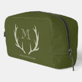 Rustikale Army Green Antler Custom Trauzeugen Gift Waschbeutel (Rechte Ecke)
