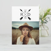 Rustikale Arrow-Graduierungspartei lädt ein Einladung (Stehend Vorderseite)