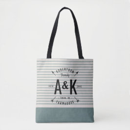 Rustikale Arrow-Monogramm-Totbeutel Tasche