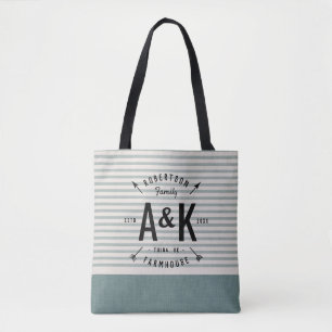 Rustikale Arrow-Monogramm-Totbeutel Tasche