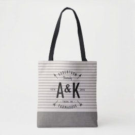 Rustikale Arrow-Monogramm-Totbeutel Tasche