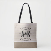 Rustikale Arrow-Monogramm-Totbeutel Tasche (Vorderseite)