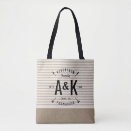 Rustikale Arrow-Monogramm-Totbeutel Tasche