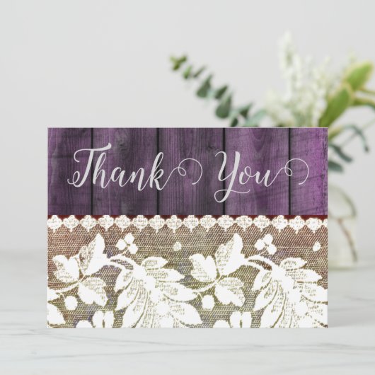 rustikale Art mit Holz und Spitze - danke (Stehend Vorderseite)