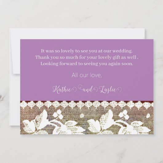 rustikale Art mit Holz und Spitze - danke (Rückseite)